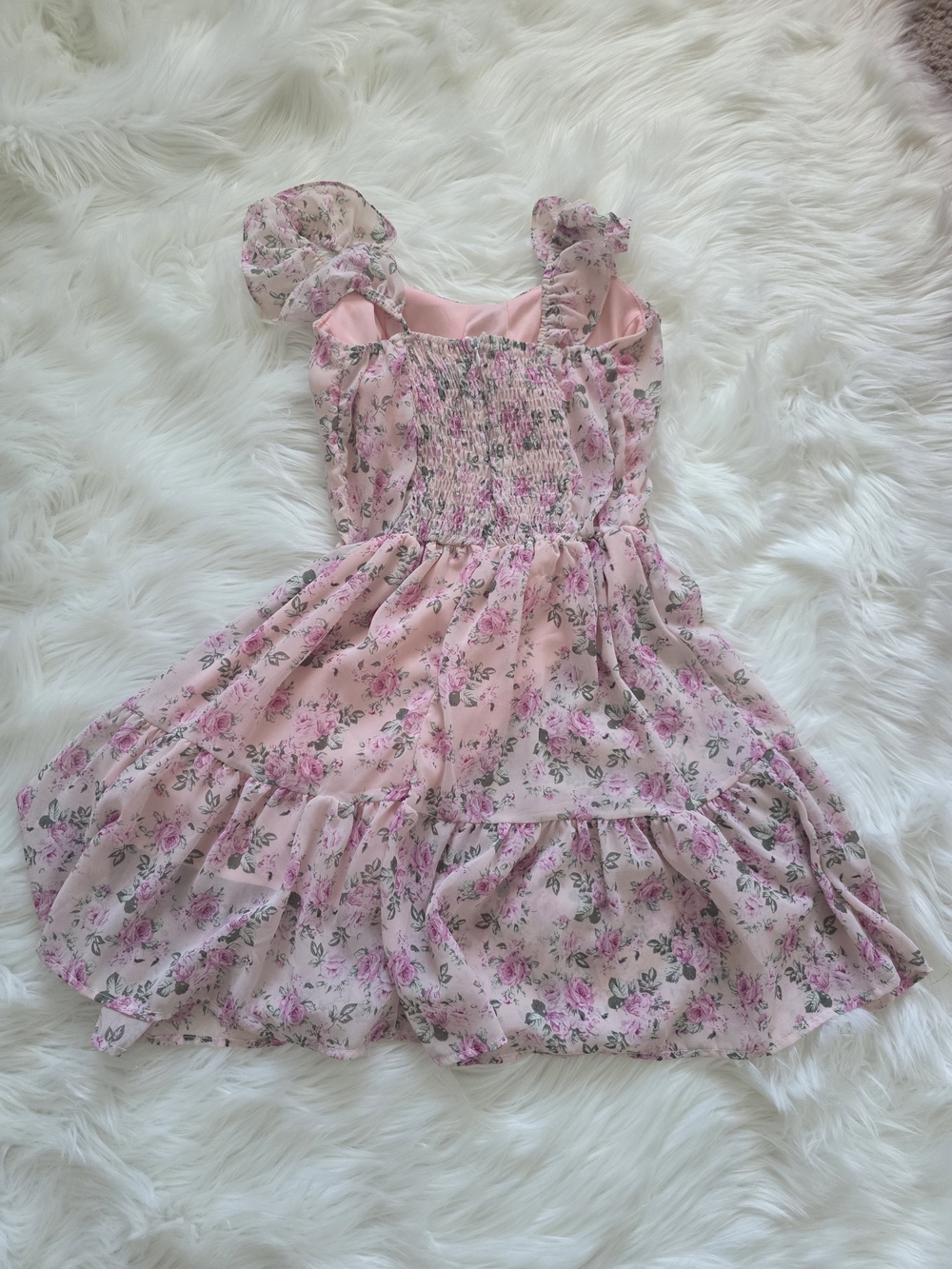 Pink Floral Ruffle Sundress - Picture 2 of 3